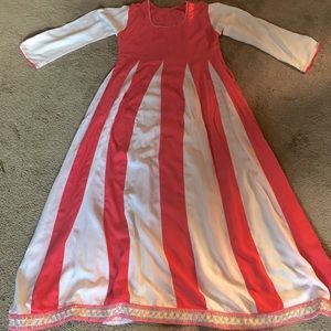 3 piece Pink and white striped dress salwa kameez